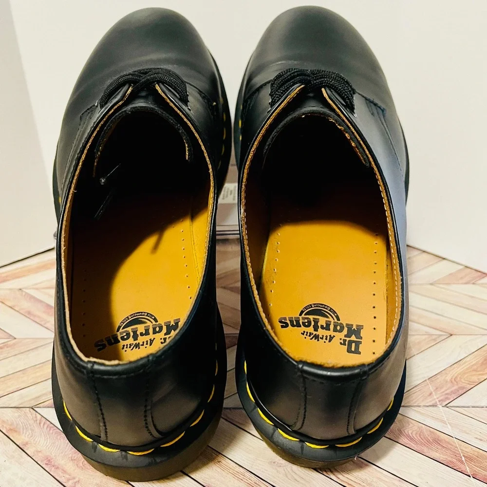 Dr Martens 1461 Oxford Black Smooth Leather Mens 9 Womens 10 Goth Dark Academia